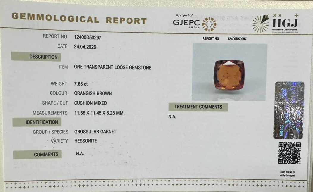 GMD7814K 2 HESSONITE GOMED 7.65 Ct.