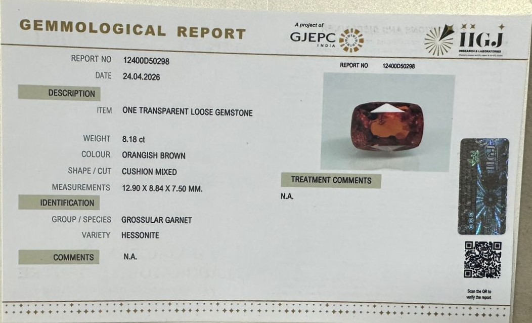 HESSONITE GOMED 8.18 Ct. 3 GMD7815K 2 HESSONITE GOMED 8.18 Ct.
