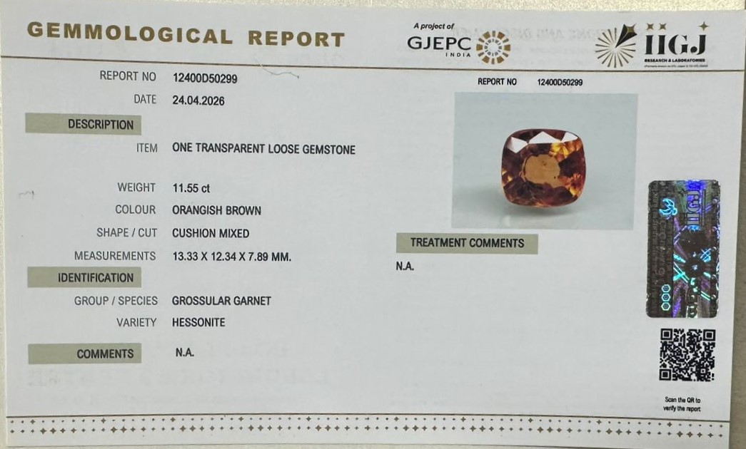 HESSONITE GOMED 11.55 Ct. 3 GMD7816K 2 HESSONITE GOMED 11.55 Ct.