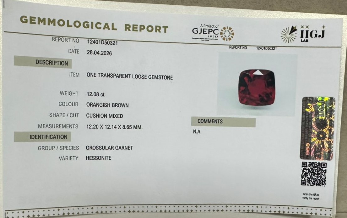 HESSONITE GOMED 12.08 Ct. 3 GMD7833K 2 HESSONITE GOMED 12.08 Ct.