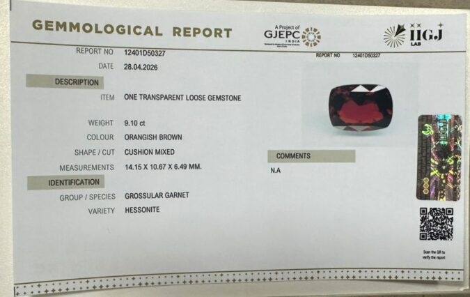 HESSONITE GOMED 9.1 Ct.