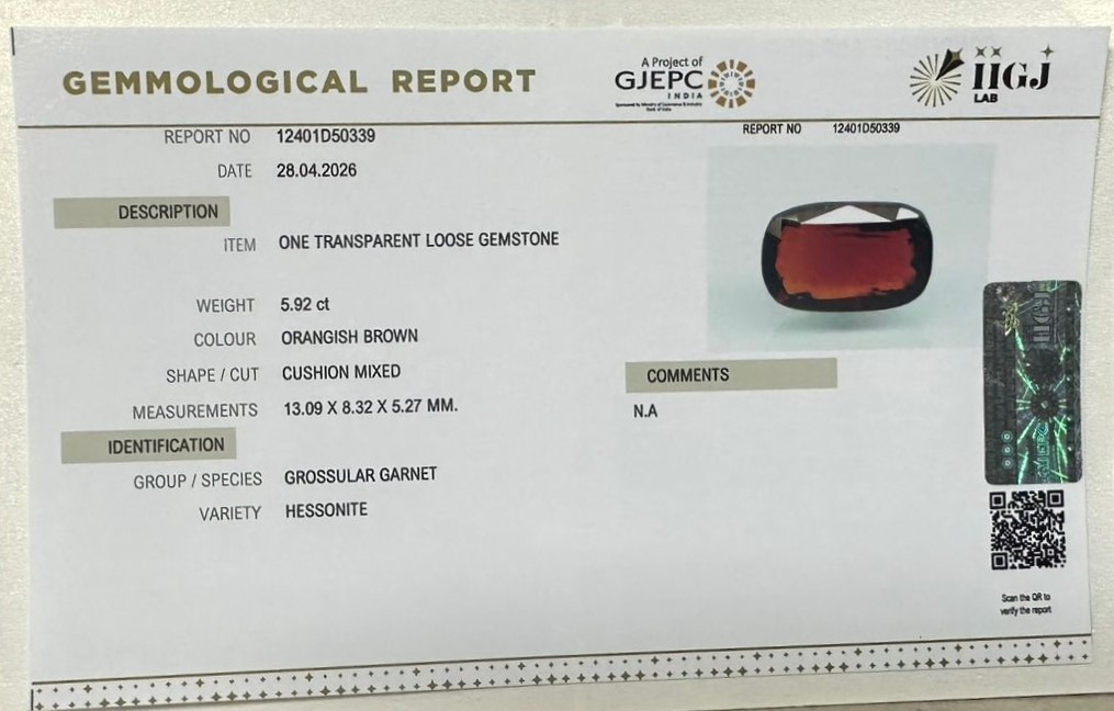 HESSONITE GOMED 5.92 Ct. 3 GMD7847K 2 HESSONITE GOMED 5.92 Ct.