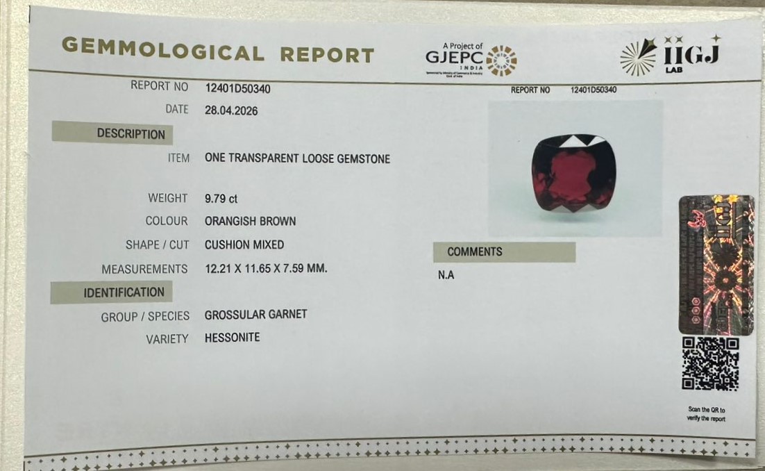 GMD7848K 2 HESSONITE GOMED 9.79 Ct.