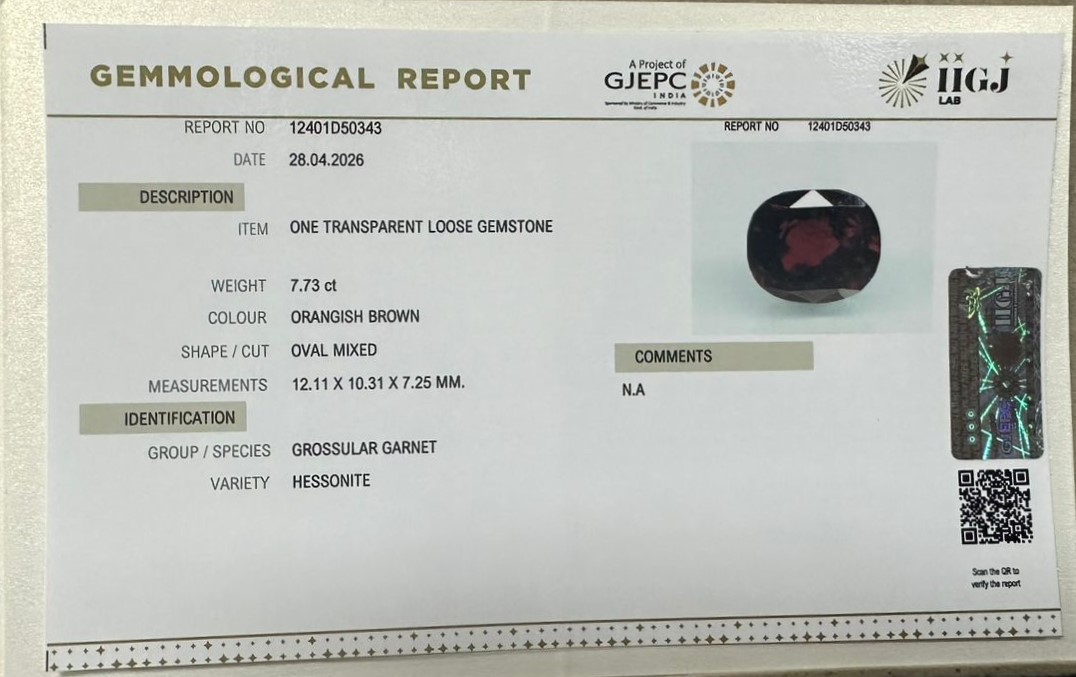 HESSONITE GOMED 7.73 Ct. 3 GMD7851K 2 HESSONITE GOMED 7.73 Ct.