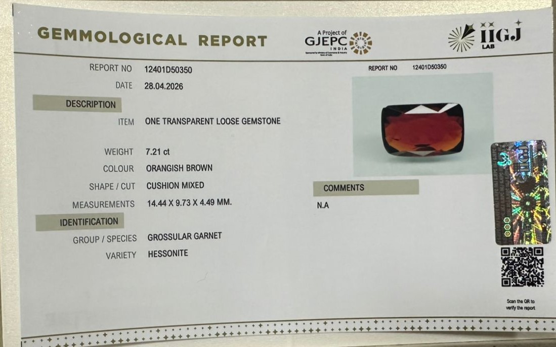 GMD7856K 2 HESSONITE GOMED 7.21 Ct.