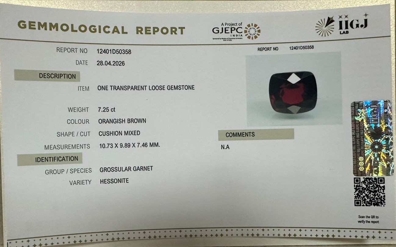 HESSONITE GOMED 7.25 Ct. 3 GMD7864K 2 HESSONITE GOMED 7.25 Ct.