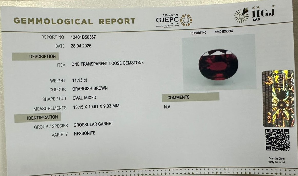 GMD7871K 2 HESSONITE GOMED 11.13 Ct.