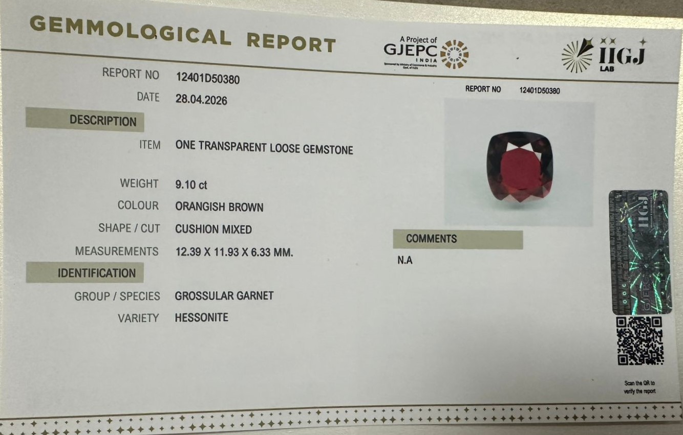 GMD7877K 2 HESSONITE GOMED 9.1 Ct.