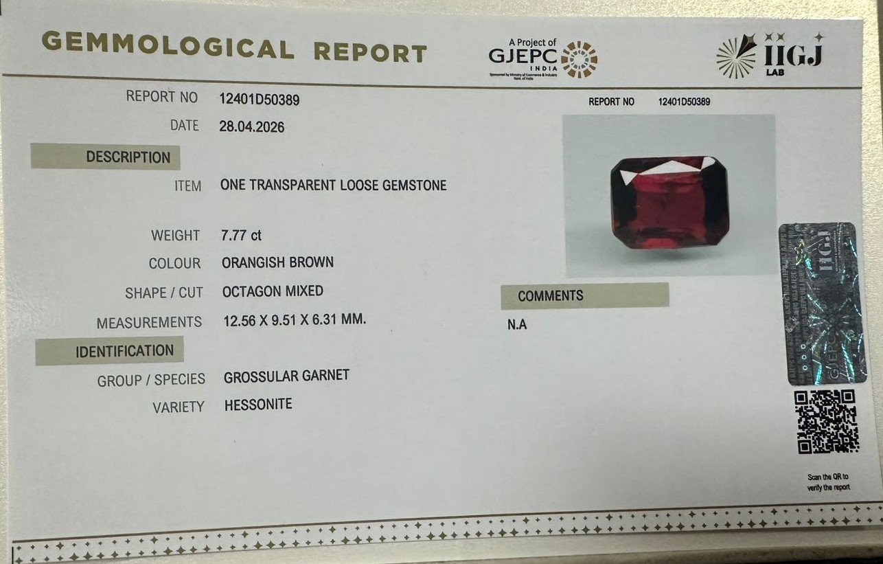 GMD7884K 2 HESSONITE GOMED 7.77 Ct.