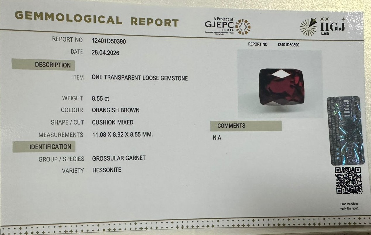 GMD7885K 2 HESSONITE GOMED 8.55 Ct.