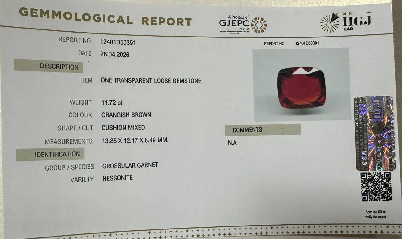 GMD7886K 2 HESSONITE GOMED 11.72 Ct.