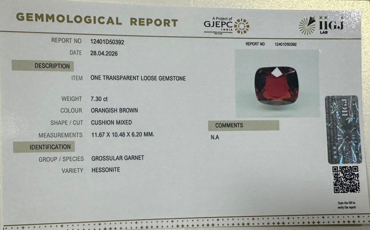 GMD7887K 2 HESSONITE GOMED 7.3 Ct.