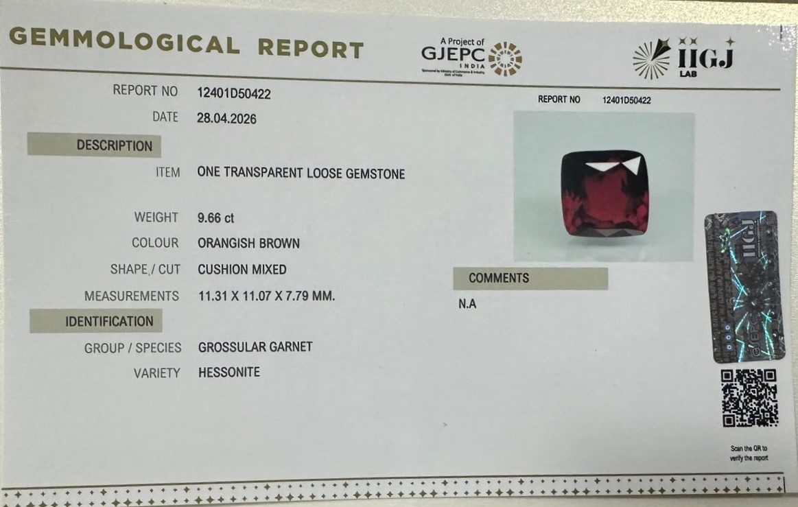 GMD7909K 2 HESSONITE GOMED 9.66 Ct.