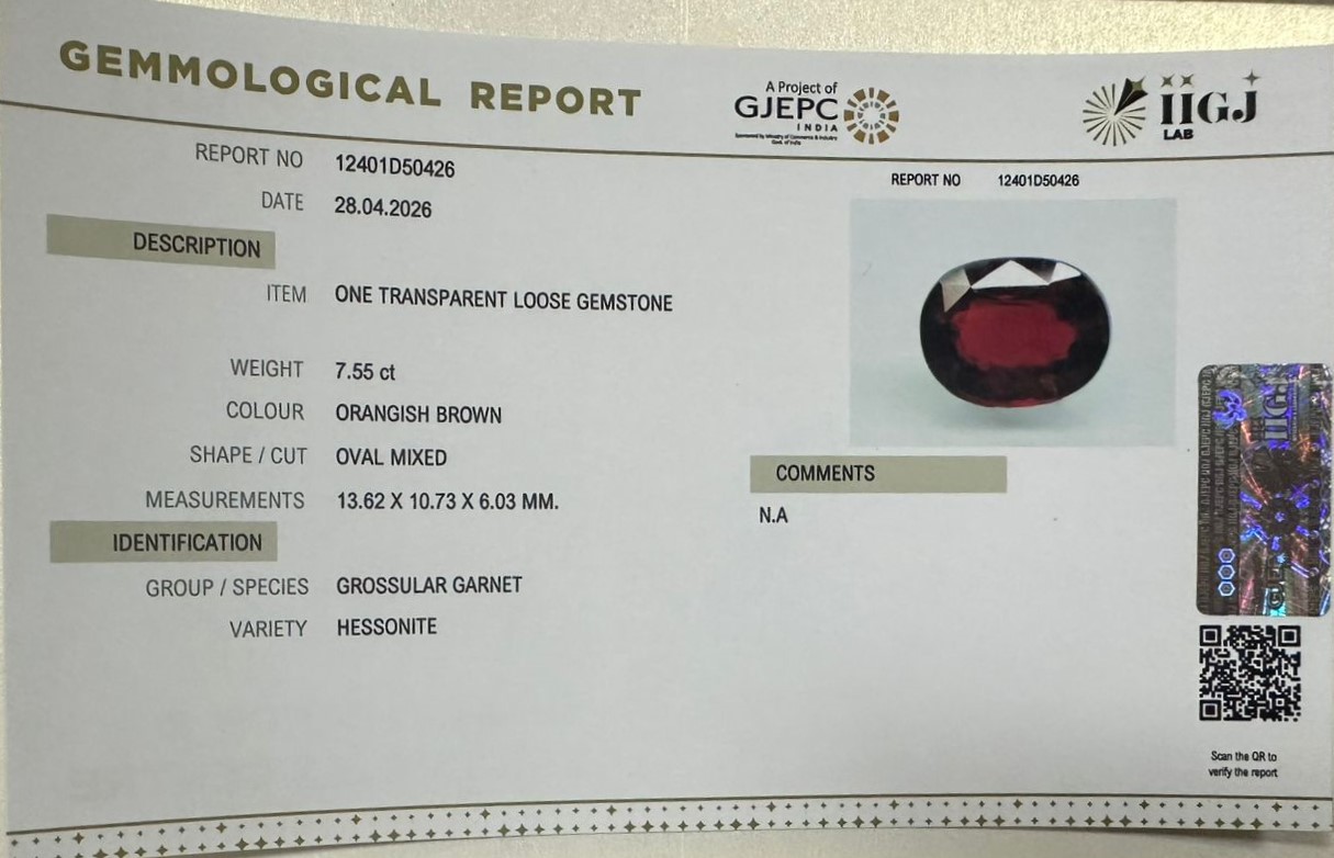 GMD7911K 2 HESSONITE GOMED 7.55 Ct.