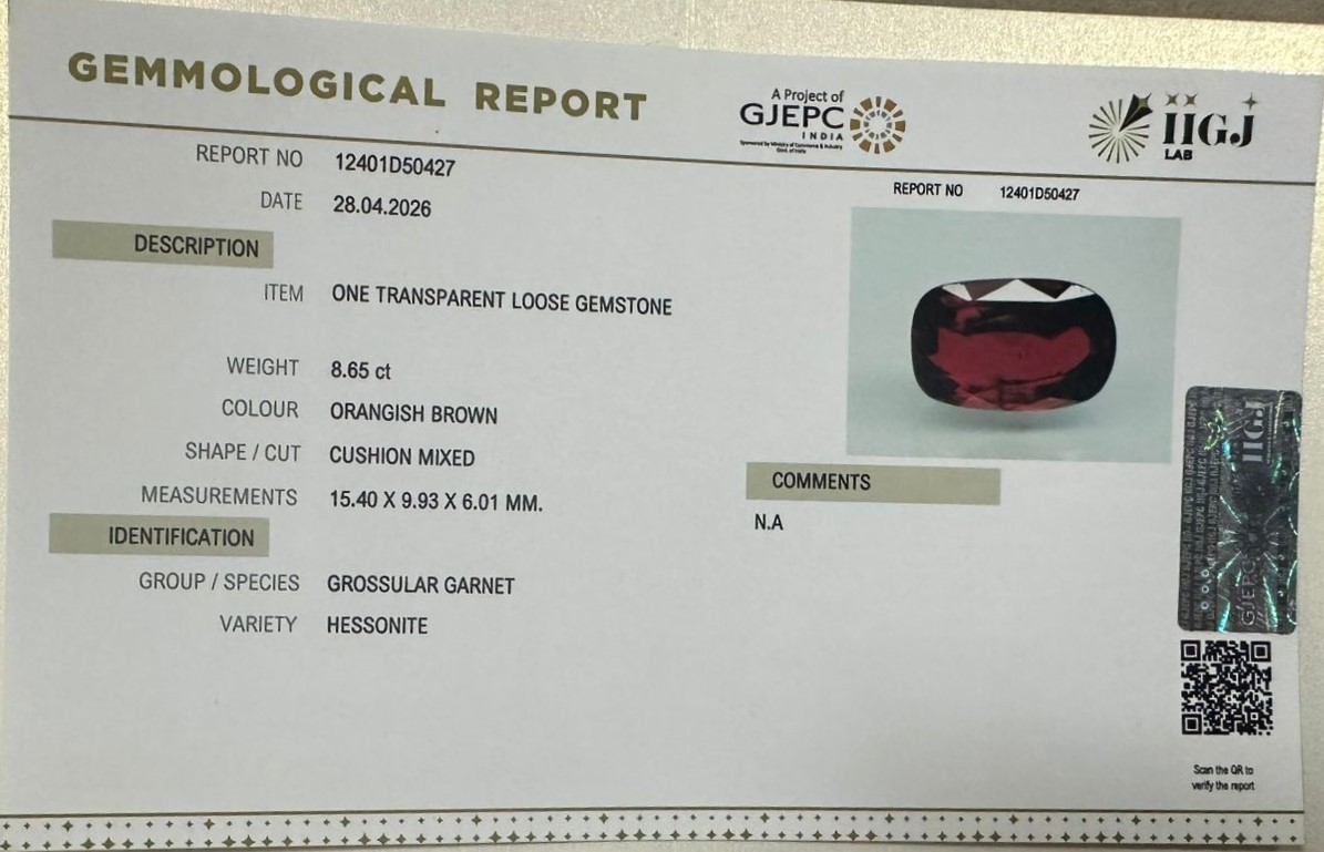 GMD7912K 2 HESSONITE GOMED 8.65 Ct.