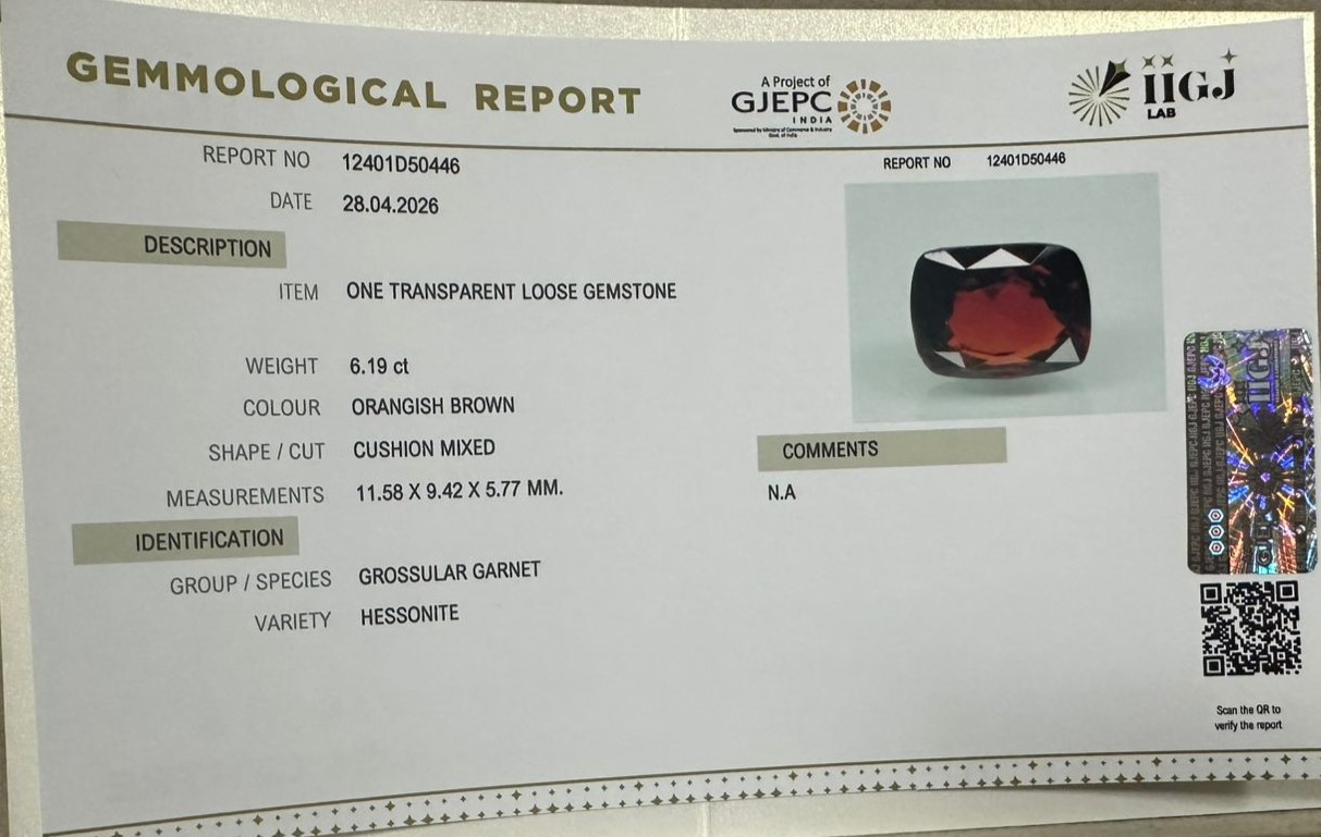 GMD7928K 2 HESSONITE GOMED 6.19 Ct.