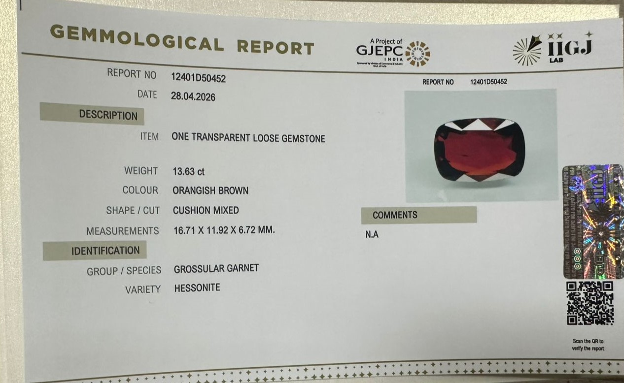 GMD7932K 2 HESSONITE GOMED 13.63 Ct.