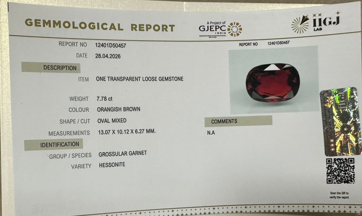 HESSONITE GOMED 7.78 Ct. 3 GMD7936K 2 HESSONITE GOMED 7.78 Ct.
