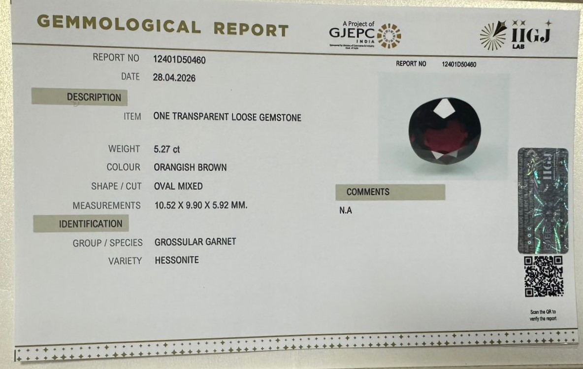 GMD7939K 2 HESSONITE GOMED 5.27 Ct.