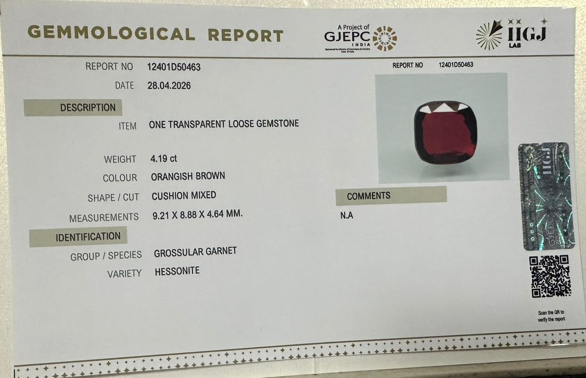 GMD7942K 2 HESSONITE GOMED 4.19 Ct.