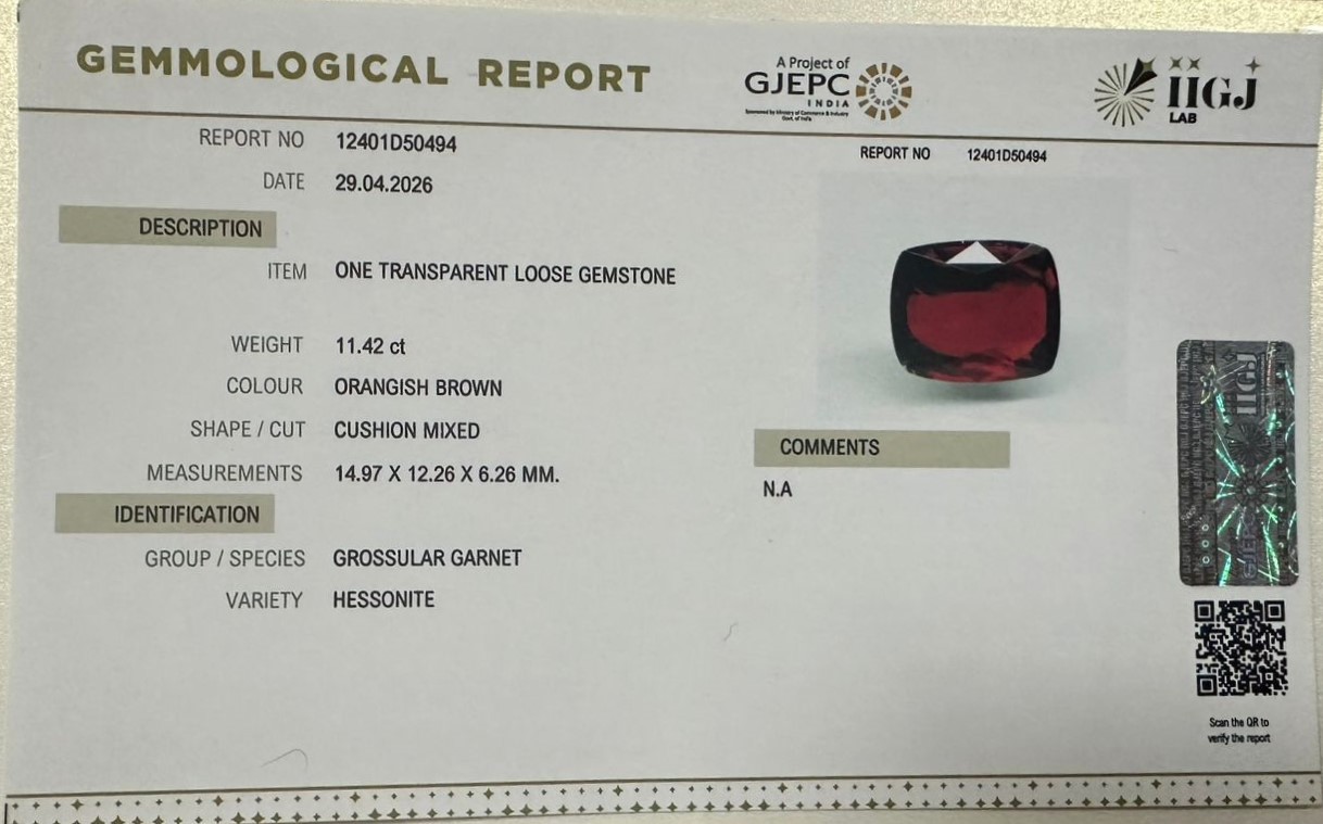 HESSONITE GOMED 11.42 Ct. HESSONITE GOMED 11.42 Ct.