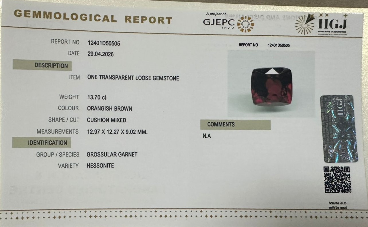 GMD7979K 2 HESSONITE GOMED 13.7 Ct.