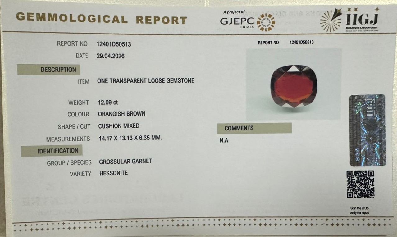 GMD7986K 2 HESSONITE GOMED 12.09 Ct.