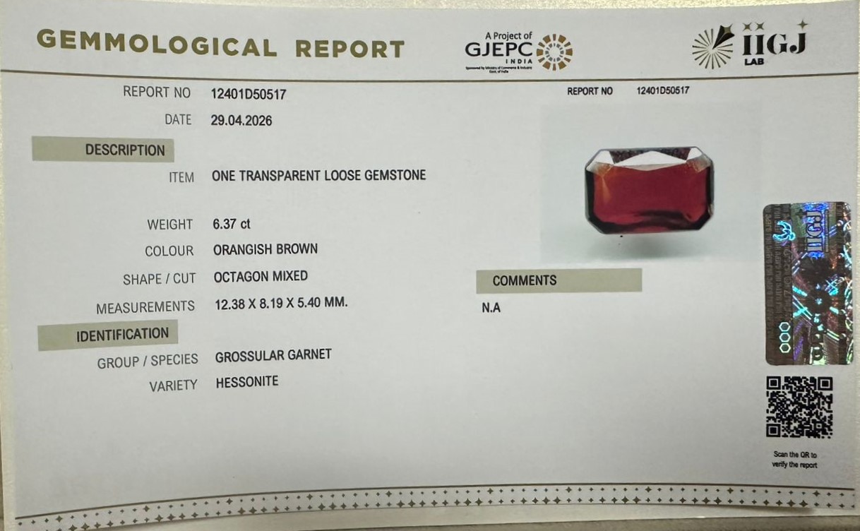 GMD7989K 2 HESSONITE GOMED 6.37 Ct.