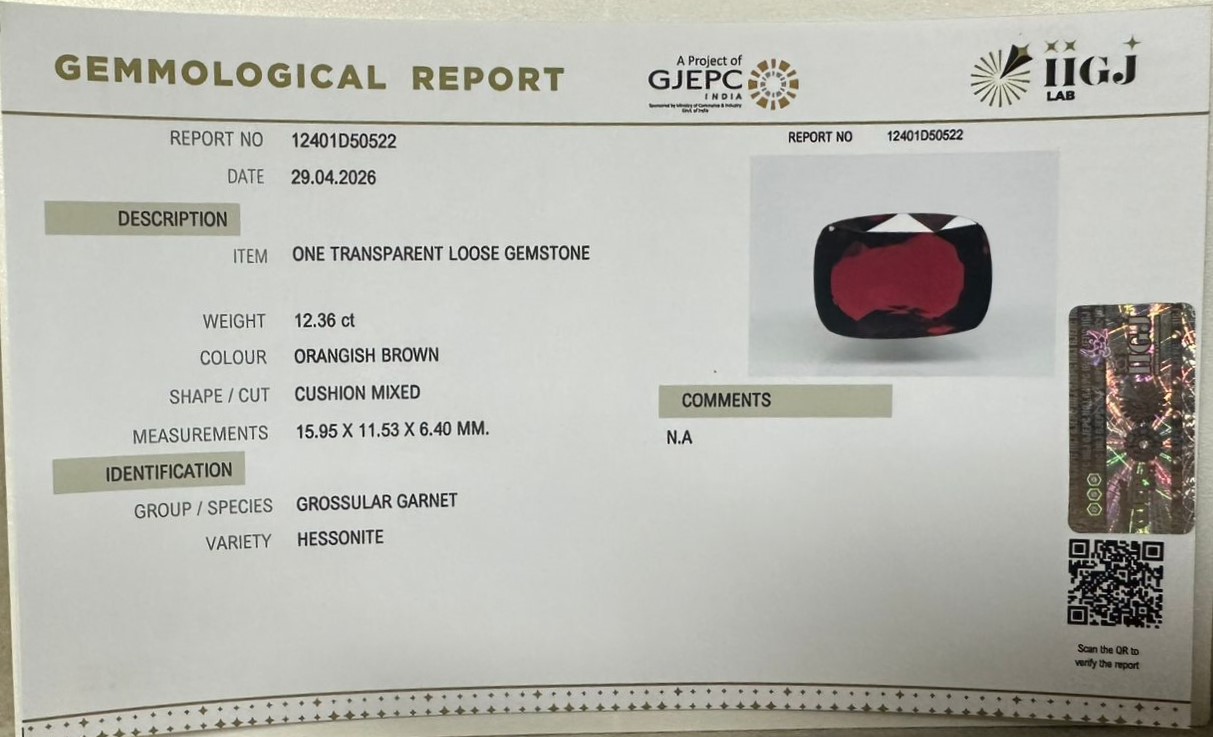 GMD7992K 2 HESSONITE GOMED 12.36 Ct.