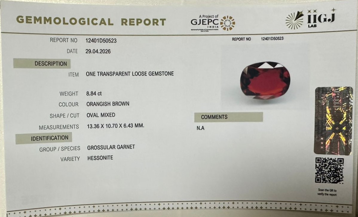 HESSONITE GOMED 8.84 Ct. 3 GMD7993K 2 HESSONITE GOMED 8.84 Ct.
