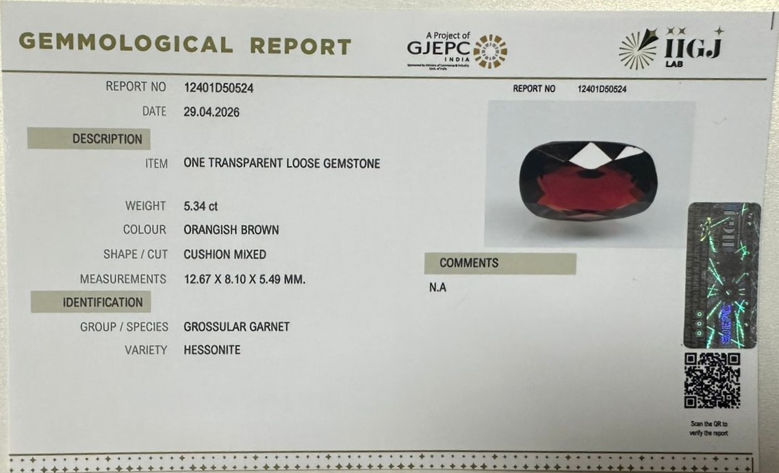 GMD7994K 2 HESSONITE GOMED 5.34 Ct.