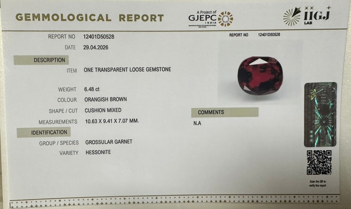 GMD7997K 2 HESSONITE GOMED 6.48 Ct.