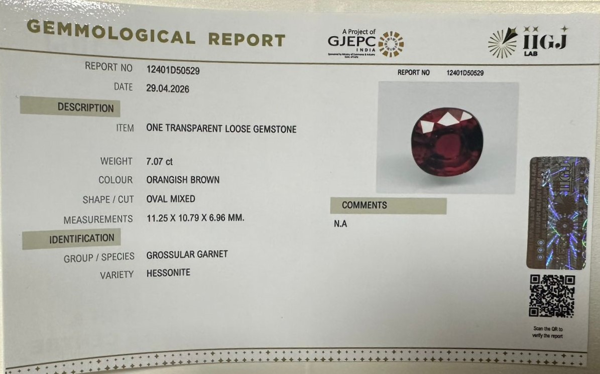 GMD7998K 2 HESSONITE GOMED 7.07 Ct.