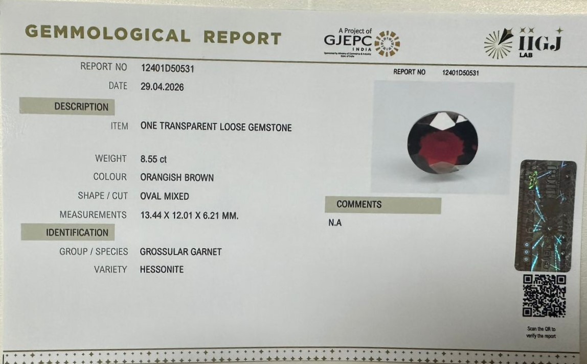 GMD8000K 2 HESSONITE GOMED 8.55 Ct.