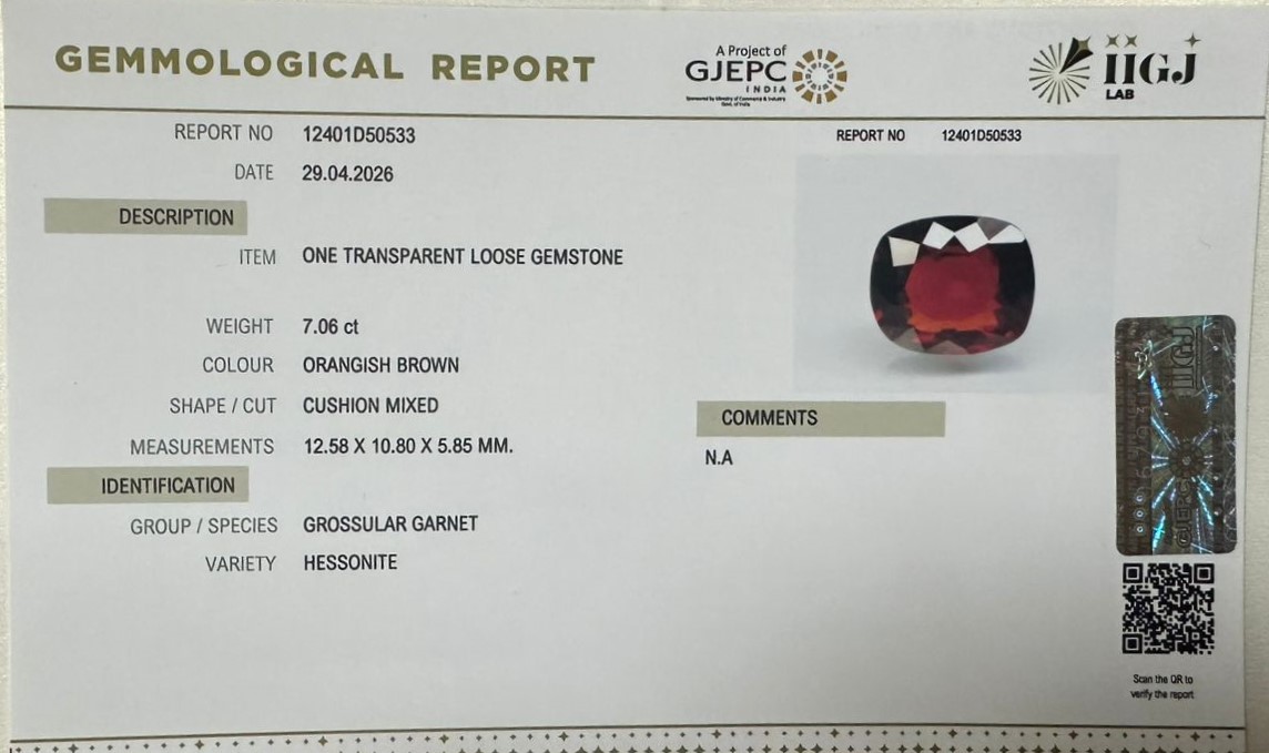 GMD8002K 2 HESSONITE GOMED 7.06 Ct.