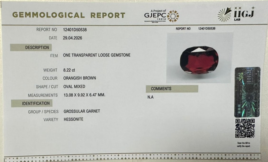 GMD8006K 2 HESSONITE GOMED 8.22 Ct.