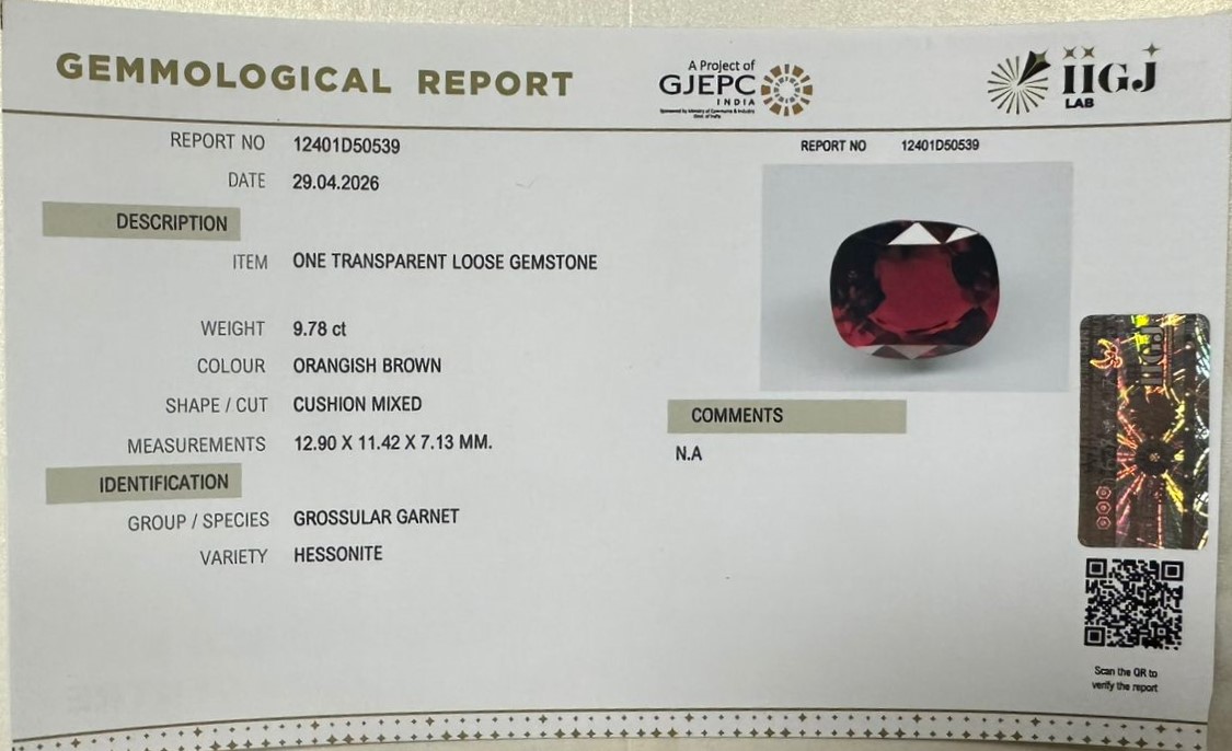 GMD8007K 2 HESSONITE GOMED 9.78 Ct.