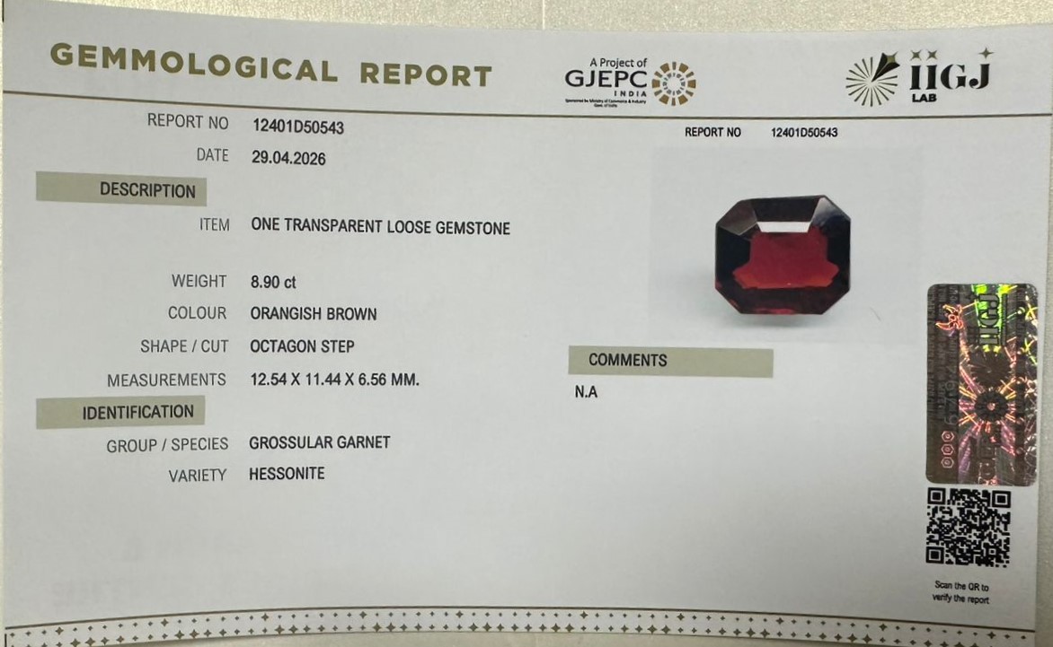 GMD8011K 2 HESSONITE GOMED 8.9 Ct.
