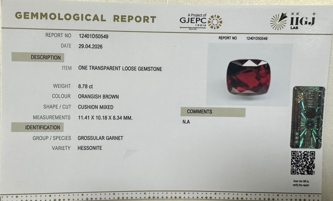 GMD8015K 2 HESSONITE GOMED 8.78 Ct.