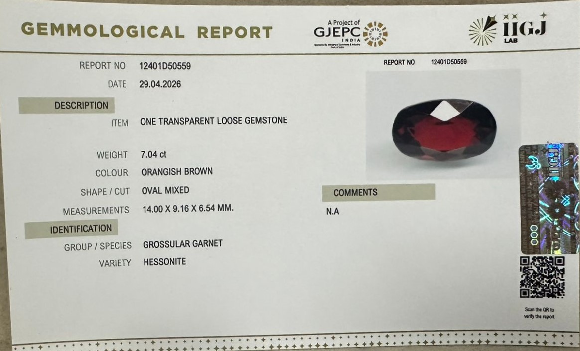 GMD8023K 2 HESSONITE GOMED 7.04 Ct.