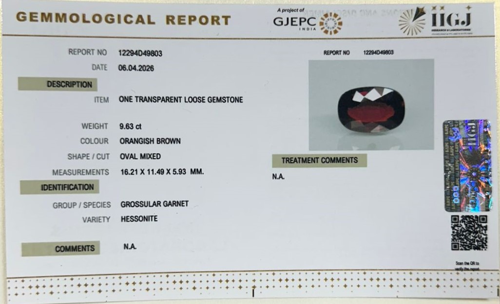 GMDG7391 2 HESSONITE GOMED 9.63 Ct.