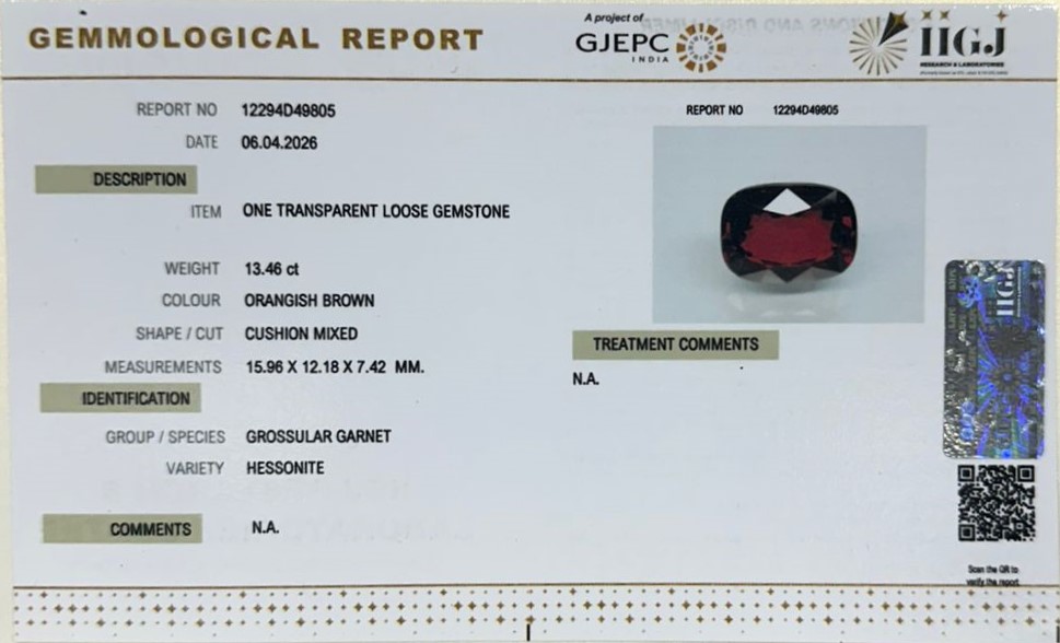 HESSONITE GOMED 13.46 Ct. 3 GMDG7392 2 HESSONITE GOMED 13.46 Ct.