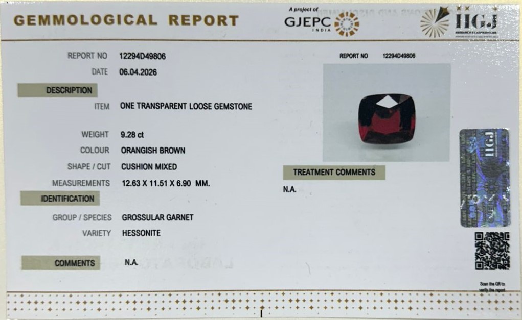 HESSONITE GOMED 9.28 Ct. 3 GMDG7393 2 HESSONITE GOMED 9.28 Ct.