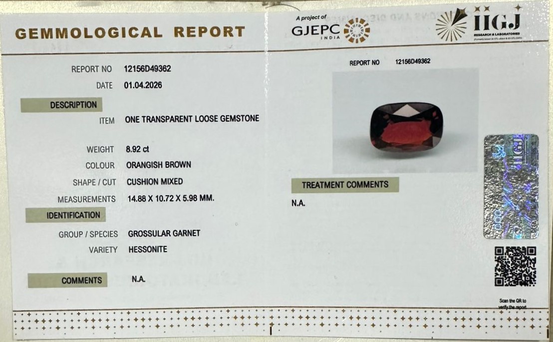 GMDG7410 2 HESSONITE GOMED 8.92 Ct.