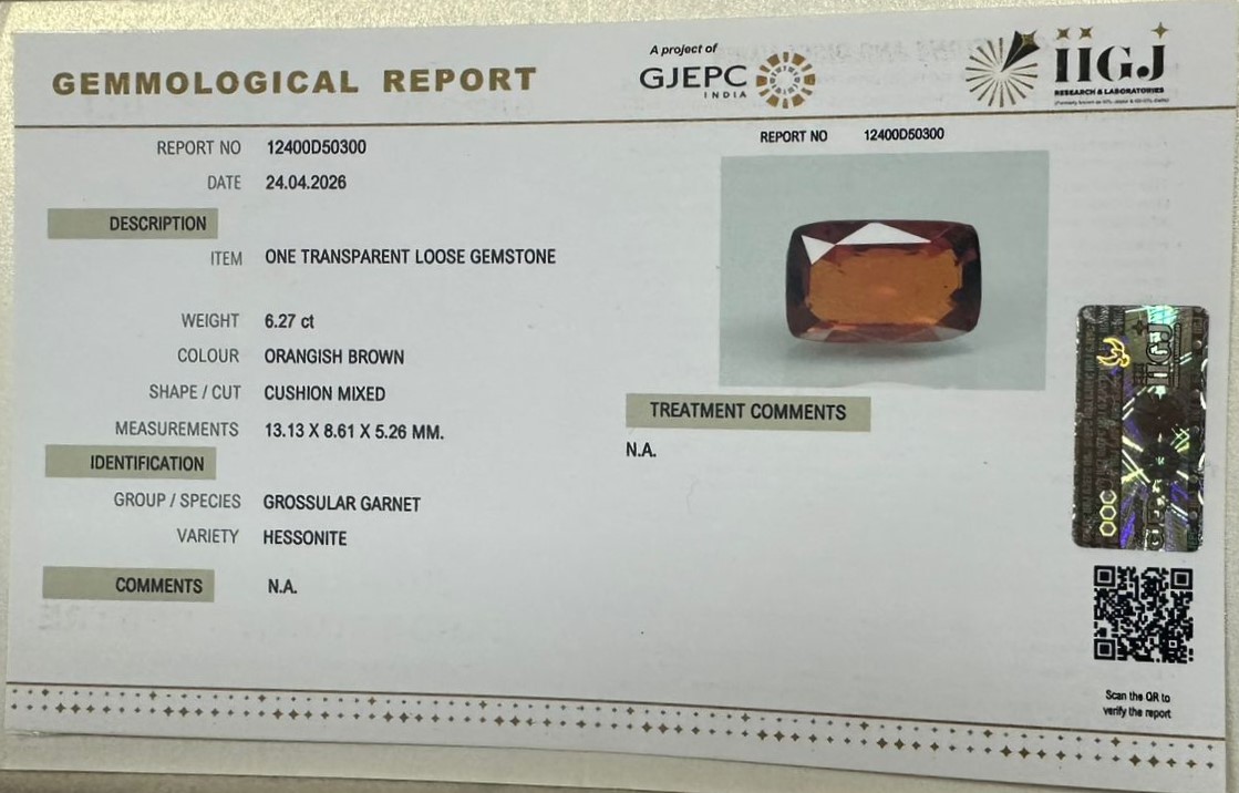 HESSONITE GOMED 6.27 Ct. 3 GMDG7411 2 HESSONITE GOMED 6.27 Ct.