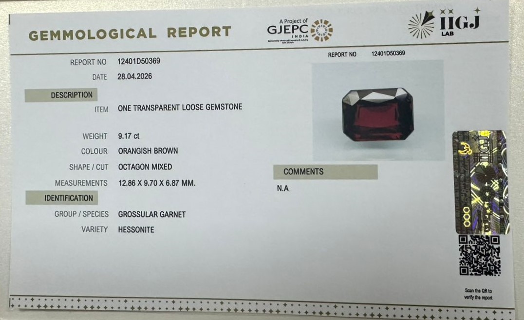 GMDG7425 2 HESSONITE GOMED 9.17 Ct.