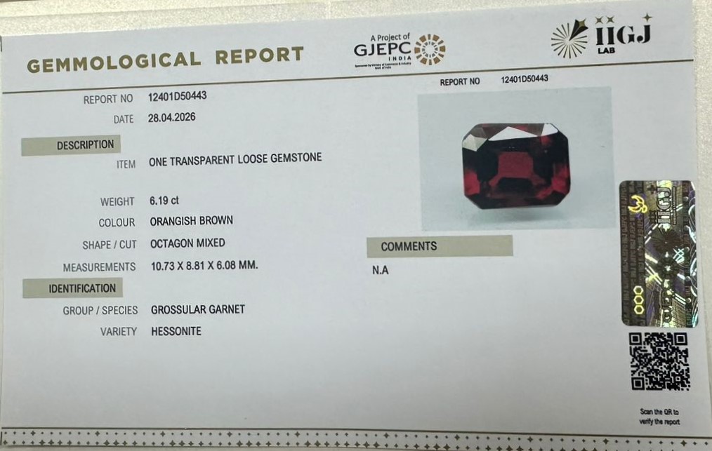 GMDG7445 2 HESSONITE GOMED 6.19 Ct.