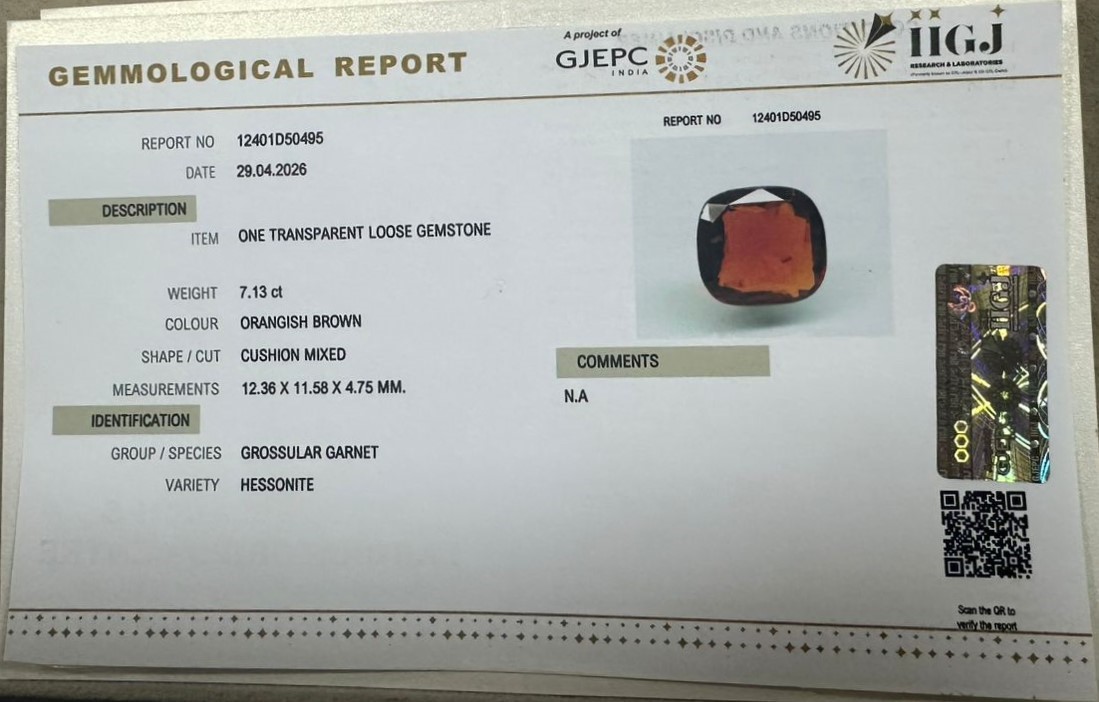 HESSONITE GOMED 7.13 Ct. 3 GMDG7453 2 HESSONITE GOMED 7.13 Ct.