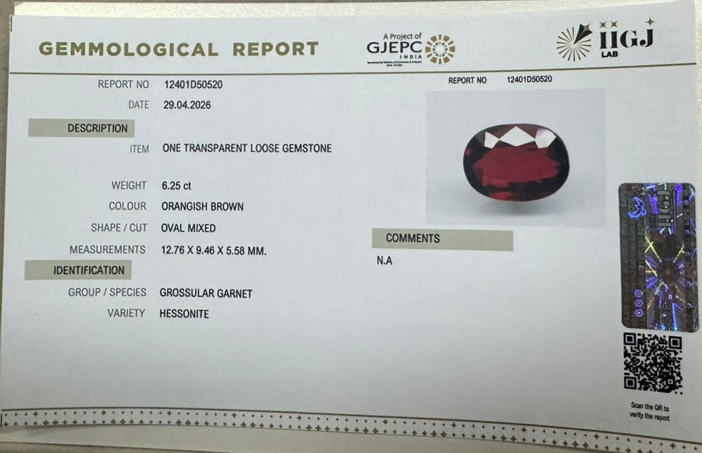 GMDG7456 2 HESSONITE GOMED 6.25 Ct.