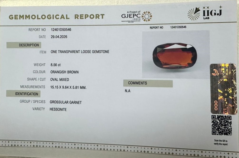 GMDG7461 2 HESSONITE GOMED 8.56 Ct.
